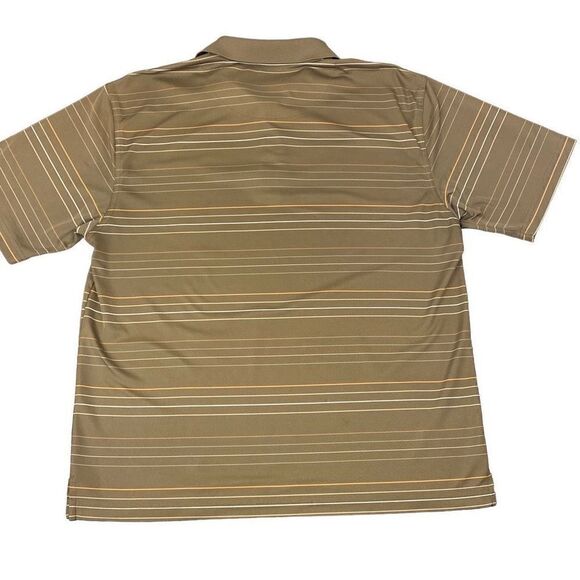 Grand Slam Golf Shirt Short Sleeve Polo Brown With Stripes Size XL - Picture 2 of 4